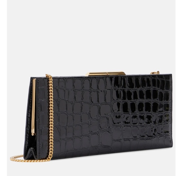 Saint Laurent midnight croc effect leather clutch - Picture 8 of 10